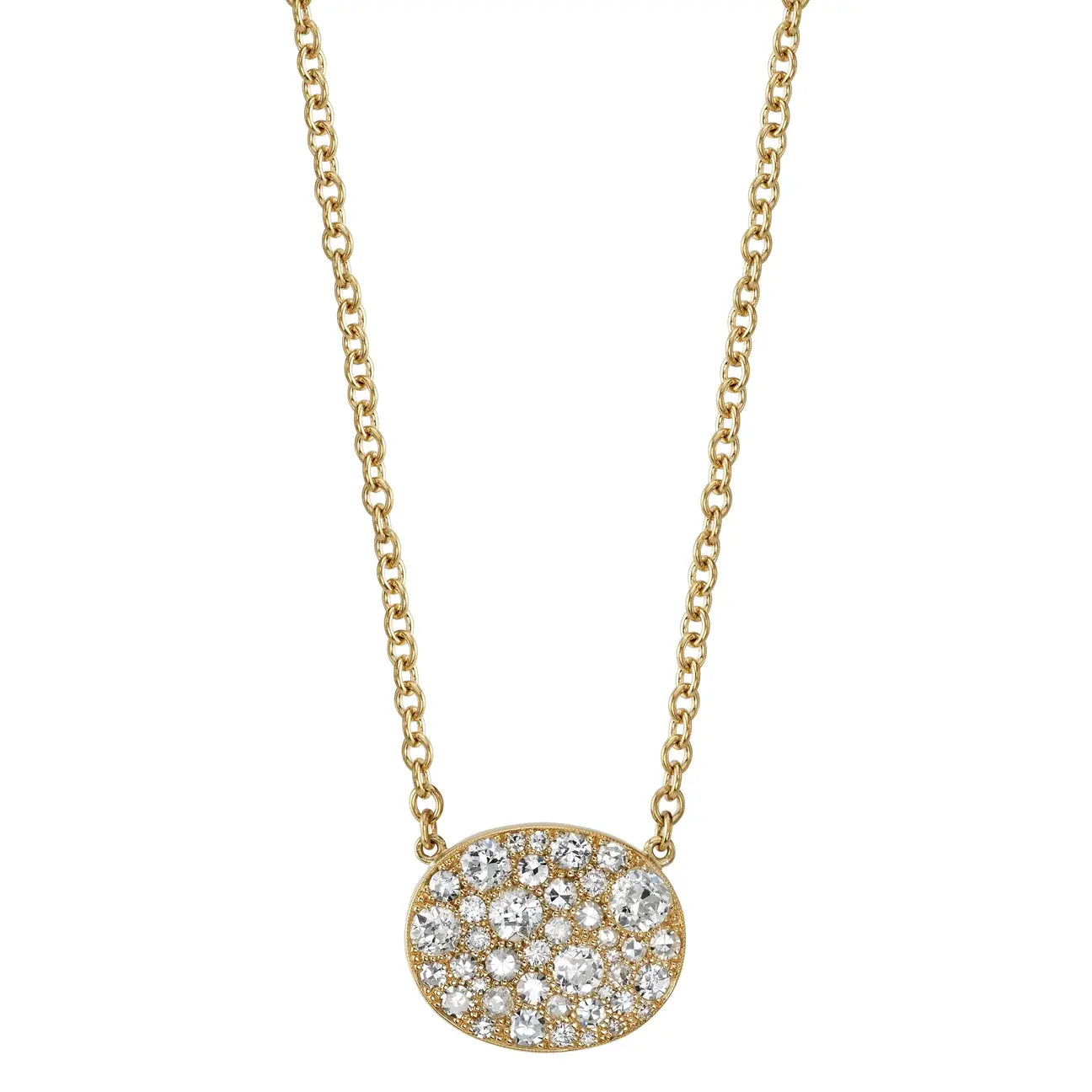 Oval Cobblestone Necklace Oval Cobblestone Necklace Single Stone Single Stone  Squash Blossom Vail