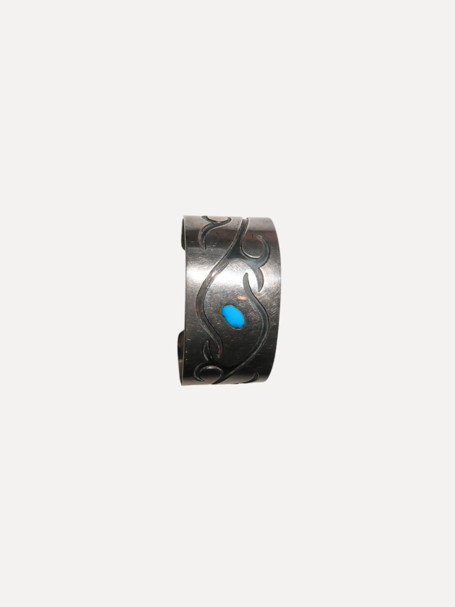 Overlay Cuff w flush Turquoise Center Overlay Cuff w flush Turquoise Center Native American Collection Native American Collection  Squash Blossom Vail