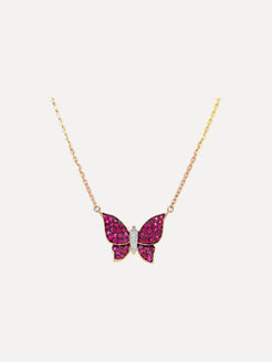 “Passion" Butterfly Shape Ruby Diamond Pendant “Passion" Butterfly Shape Ruby Diamond Pendant Ruchi New York Ruchi New York  Squash Blossom Vail