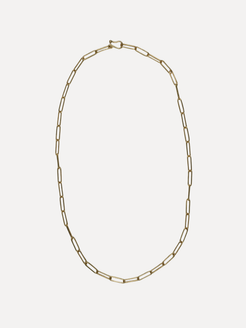 Gold chain necklace on a white background