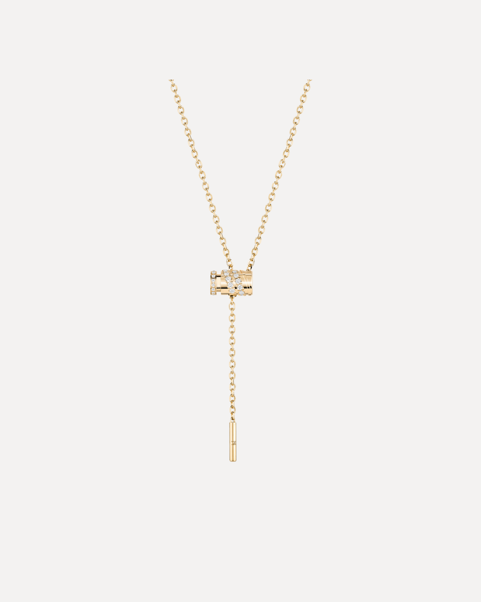 Pave Mini Latch Pendant - Yellow Gold 