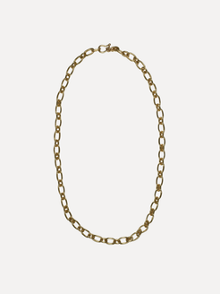 Gold chain necklace on a white background