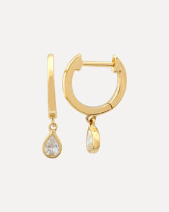 Pear Shaped Diamond Dangle Huggie Pear Shaped Diamond Dangle Huggie Squash Blossom Collection Squash Blossom Collection Default-Title Squash Blossom Vail