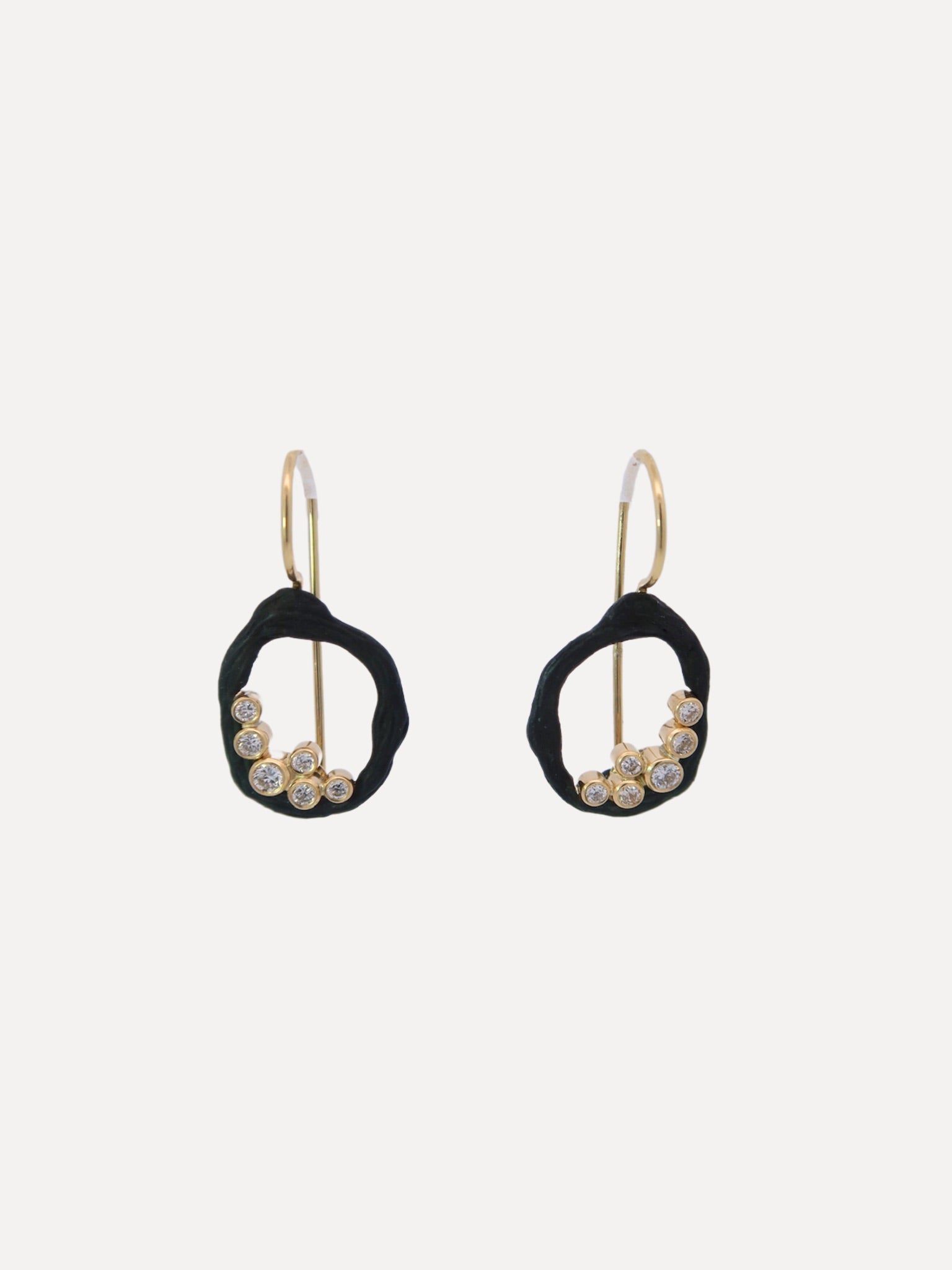 Pebble Diamond Single Wire Post Earrings