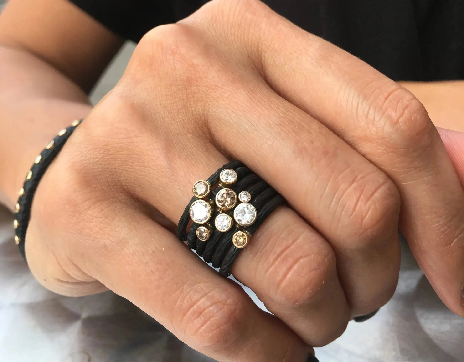Pebble Stacking Band Pebble Stacking Band Sarah Graham Sarah Graham  Squash Blossom Vail