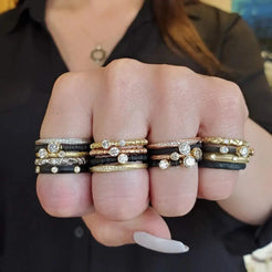 Pebble Stacking Ring with .20 ct white diamond YG Pebble Stacking Ring with .20 ct white diamond YG Sarah Graham Sarah Graham  Squash Blossom Vail