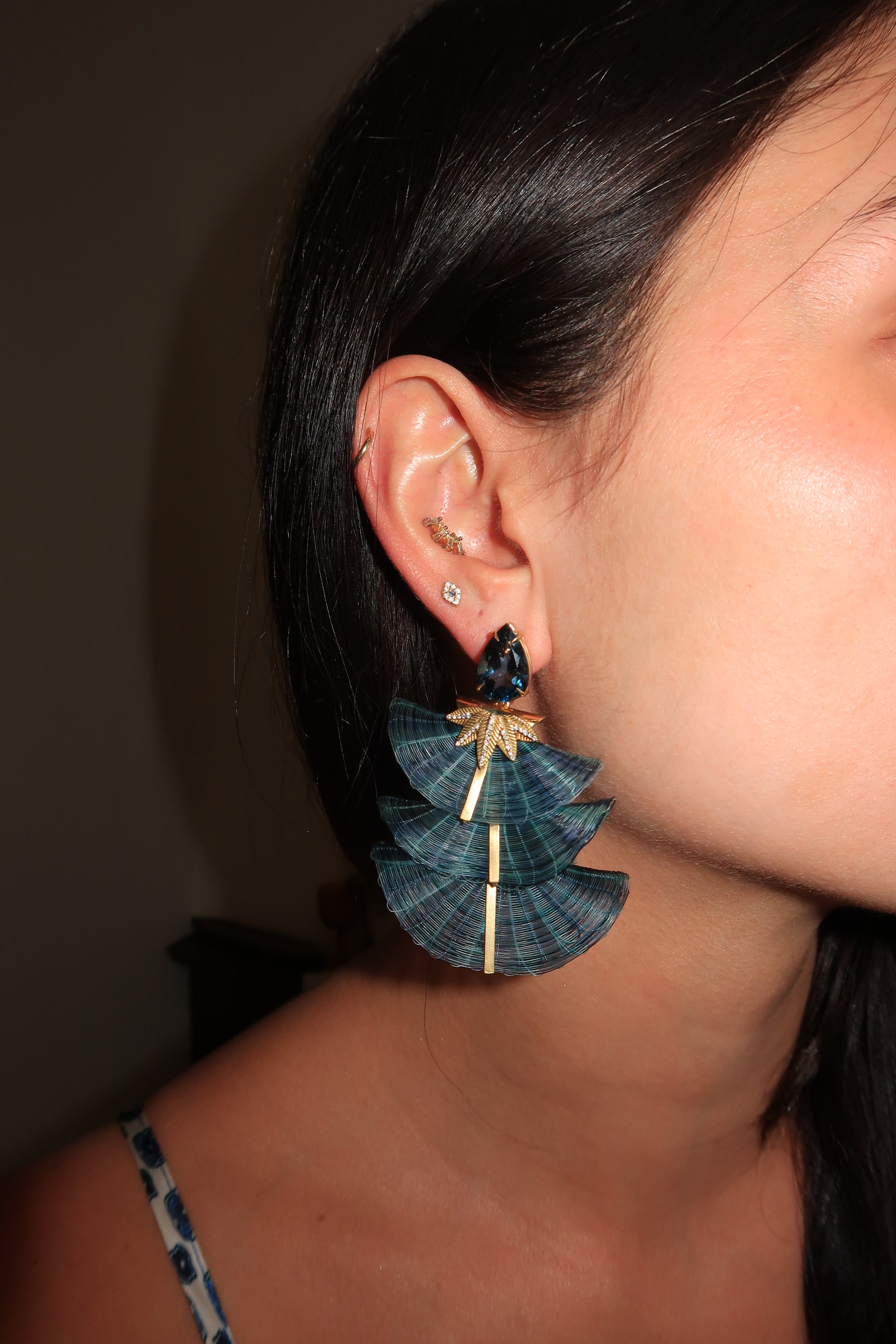 Petrol blue horse mane earrings Petrol blue horse mane earrings Silvia Furmanovich Silvia Furmanovich  Squash Blossom Vail