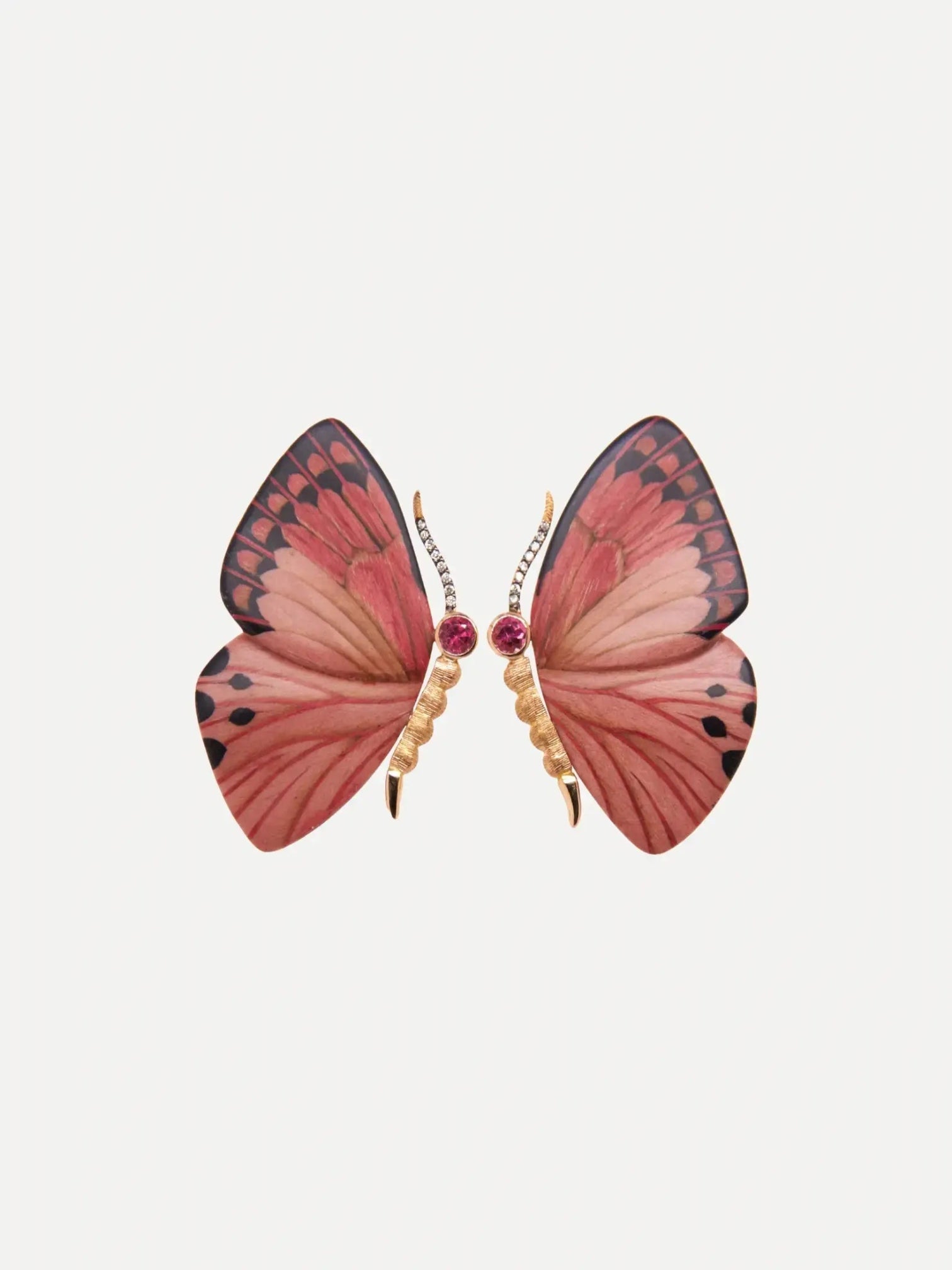 Pink Butterfly Marquetry Earrings Pink Butterfly Marquetry Earrings Silvia Furmanovich Silvia Furmanovich  Squash Blossom Vail