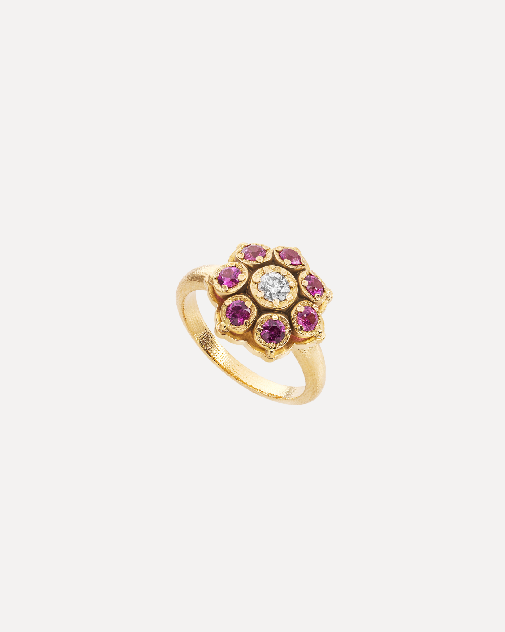 Pink Sapphire Flower Ring