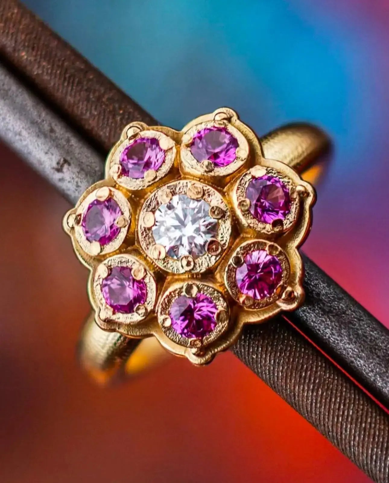 Pink Sapphire Flower Ring Pink Sapphire Flower Ring Alex Sepkus Alex Sepkus Default-Title Squash Blossom Vail