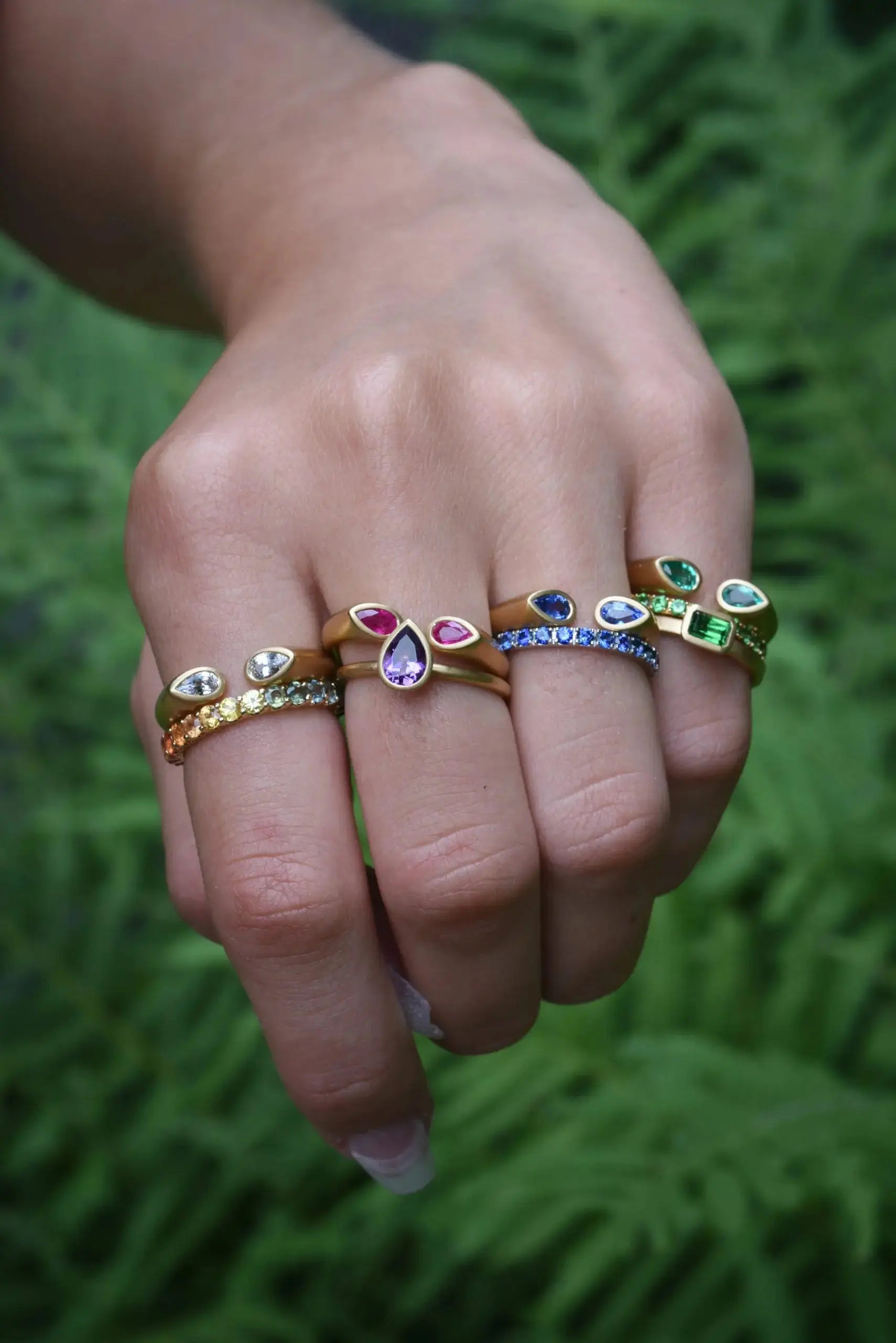Pink Sapphire Hug Ring - Squash Blossom Vail