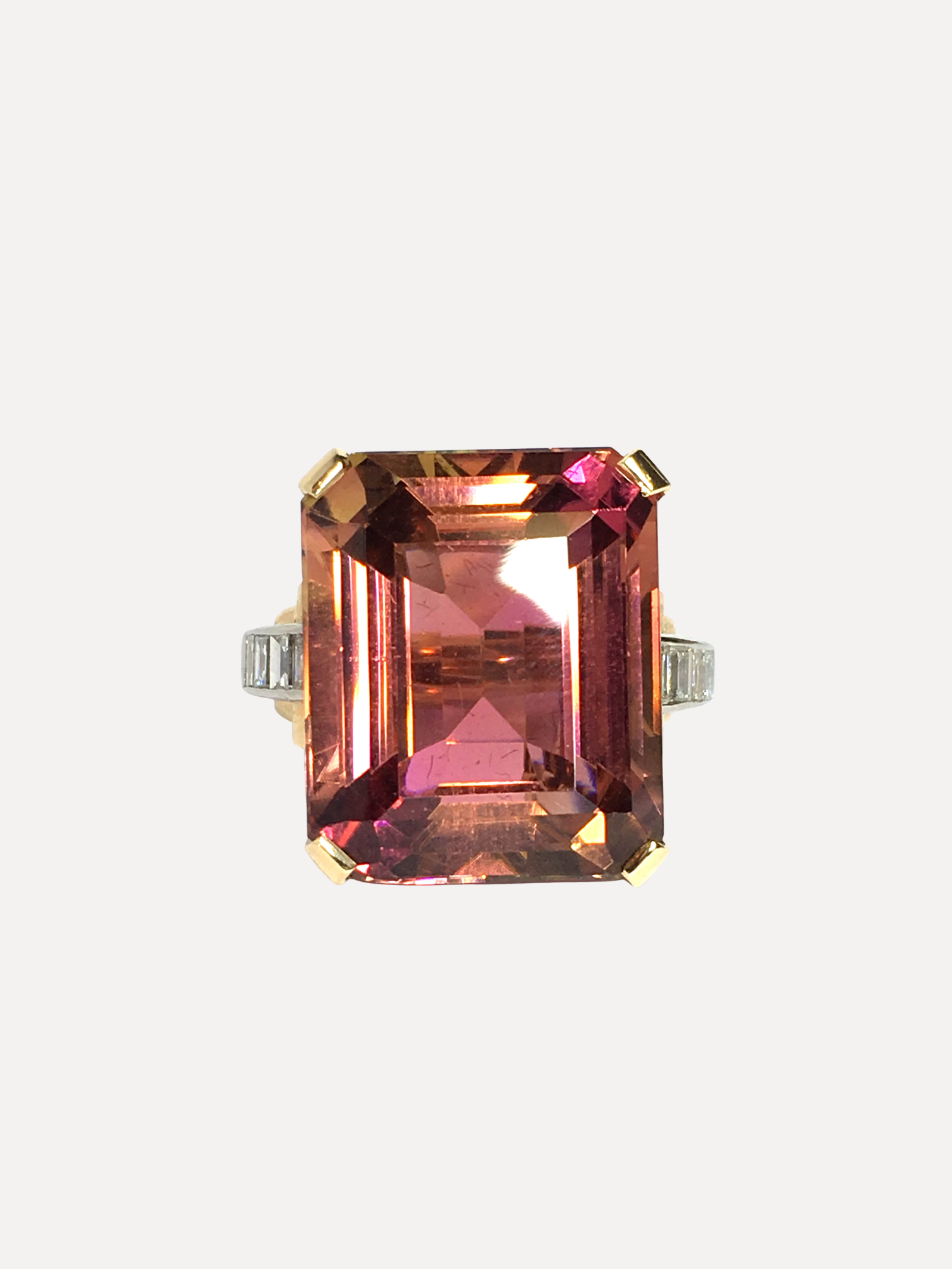 Pink Tourmaline and Diamond Ring