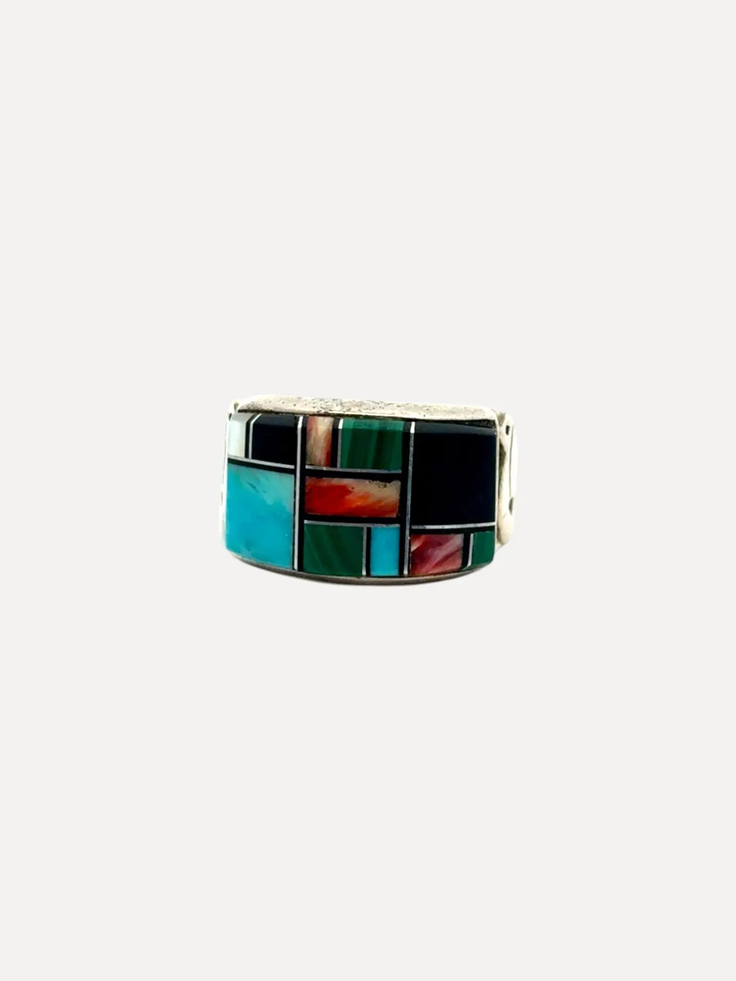 Quoc Trading Co multin Inlay with Bears Ring Quoc Trading Co multin Inlay with Bears Ring Native American Collection Native American Collection  Squash Blossom Vail