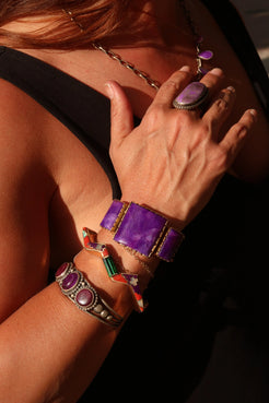 Rare Sugilite Cuff Bracelet Rare Sugilite Cuff Bracelet Native American Collection Native American Collection  Squash Blossom Vail
