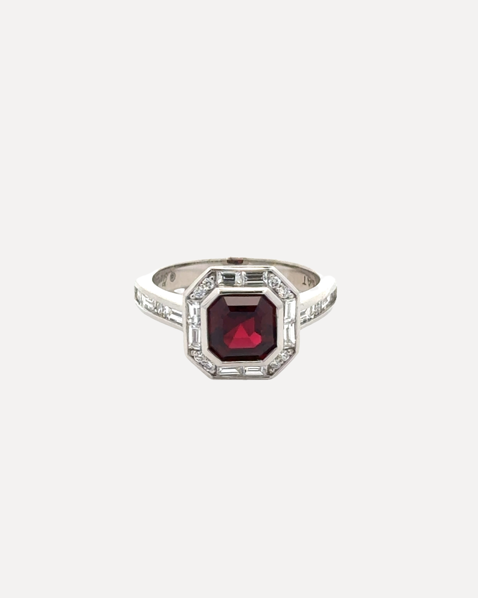 Red Spinel and Diamond Ring