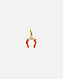 Resin Horse Shoe 3 Diamonds Pendant Resin Horse Shoe 3 Diamonds Pendant Gigi Clozeau Gigi Clozeau  Squash Blossom Vail