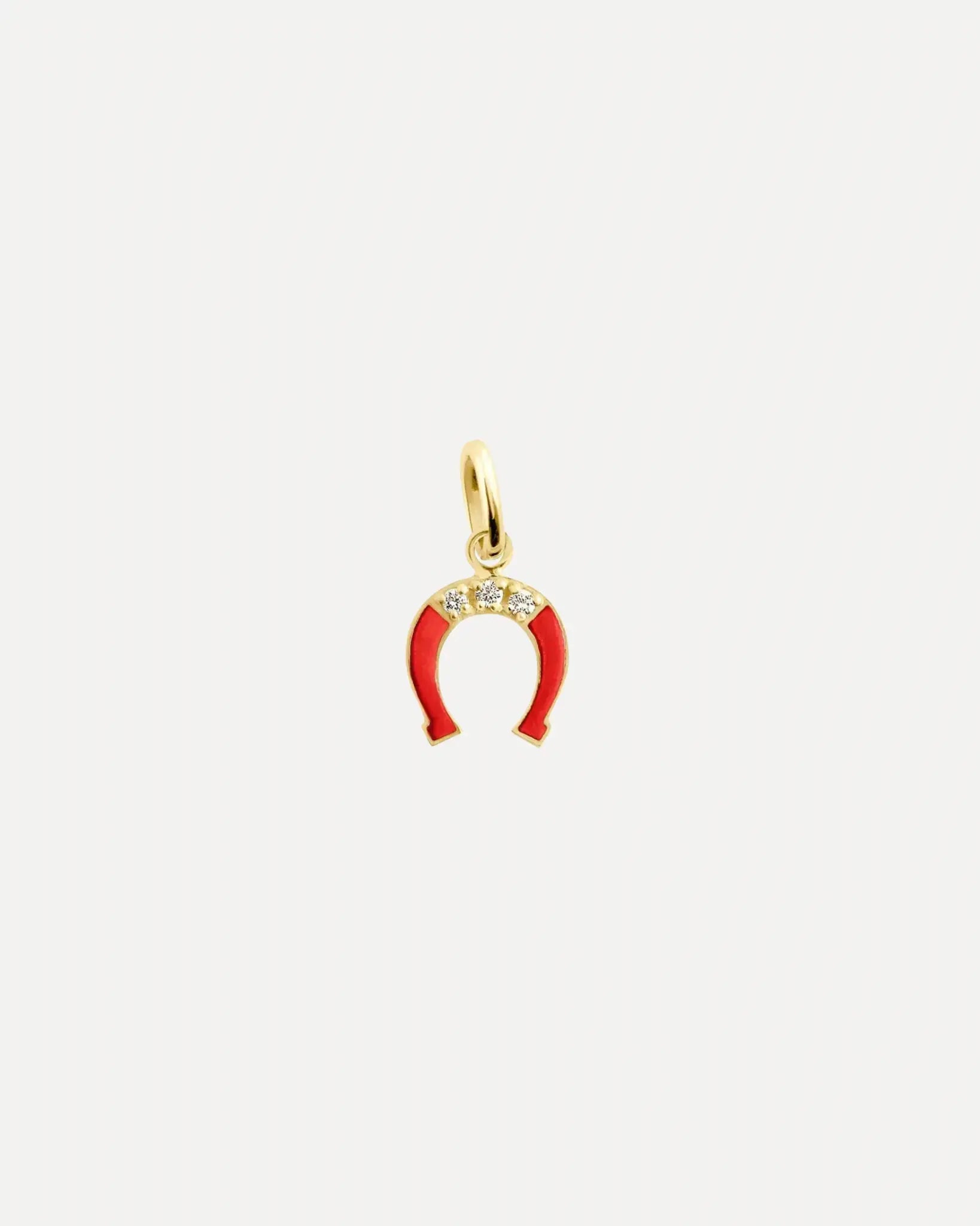 Resin Horse Shoe 3 Diamonds Pendant Resin Horse Shoe 3 Diamonds Pendant Gigi Clozeau Gigi Clozeau  Squash Blossom Vail
