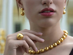 Ring 24K 20mm gold ball 24K small grad shank sz. 7 Ring 24K 20mm gold ball 24K small grad shank sz. 7 Gurhan Gurhan  Squash Blossom Vail