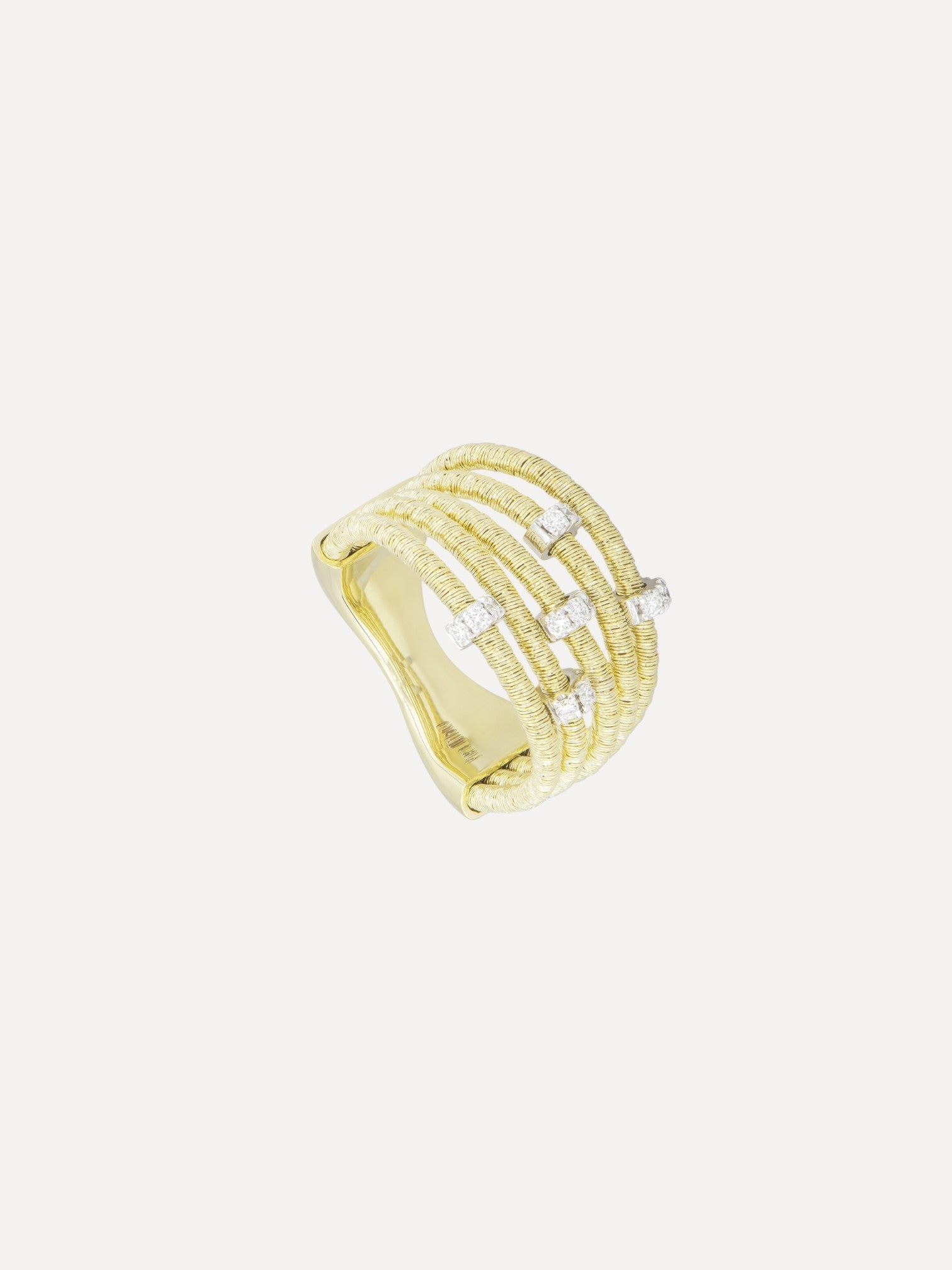 Ring with 5 Strands and Diamond Rondelles Ring with 5 Strands and Diamond Rondelles Piero Milano Piero Milano  Squash Blossom Vail