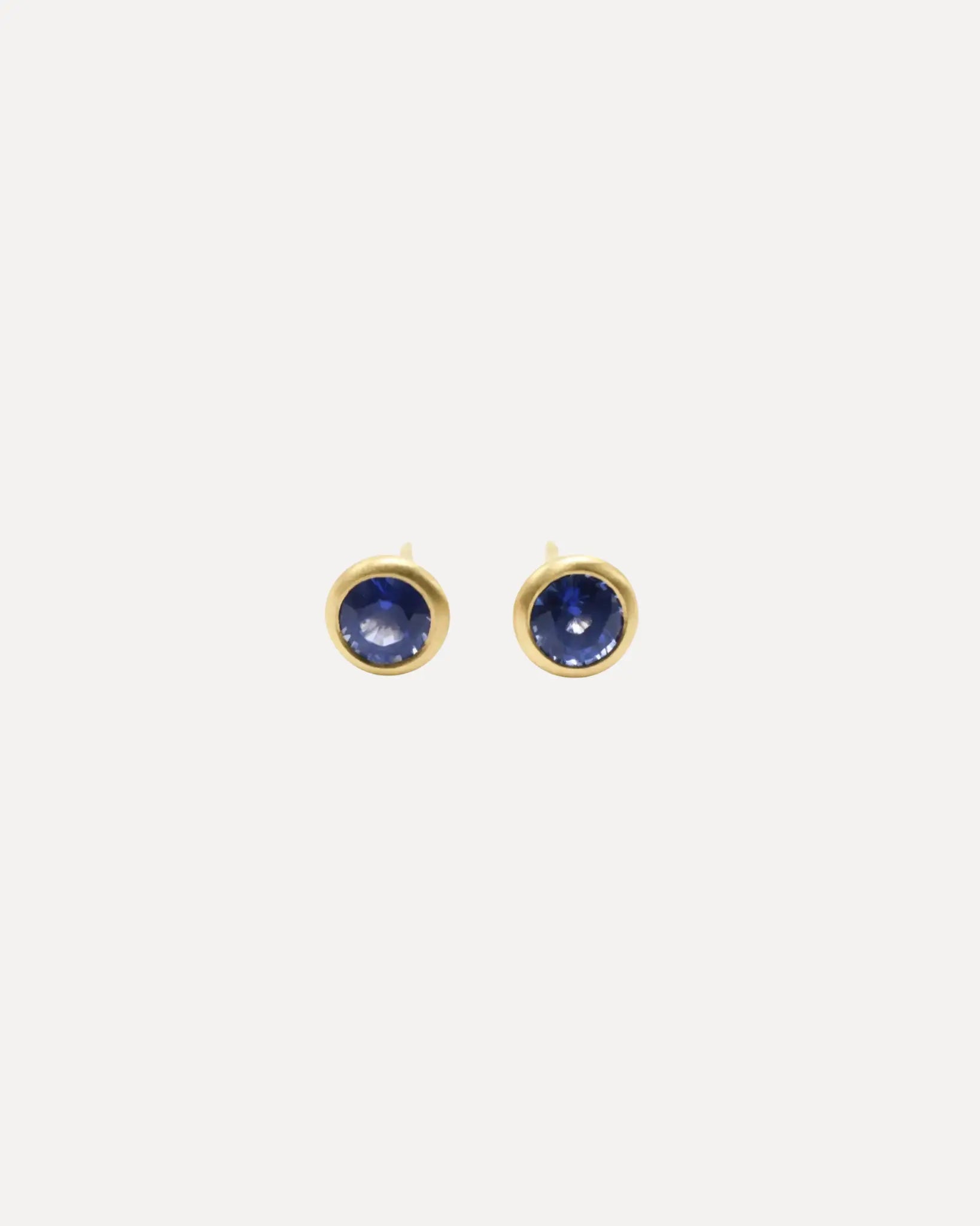 Round Blue Sapphire Studs Round Blue Sapphire Studs Squash Blossom Collection Squash Blossom Collection  Squash Blossom Vail