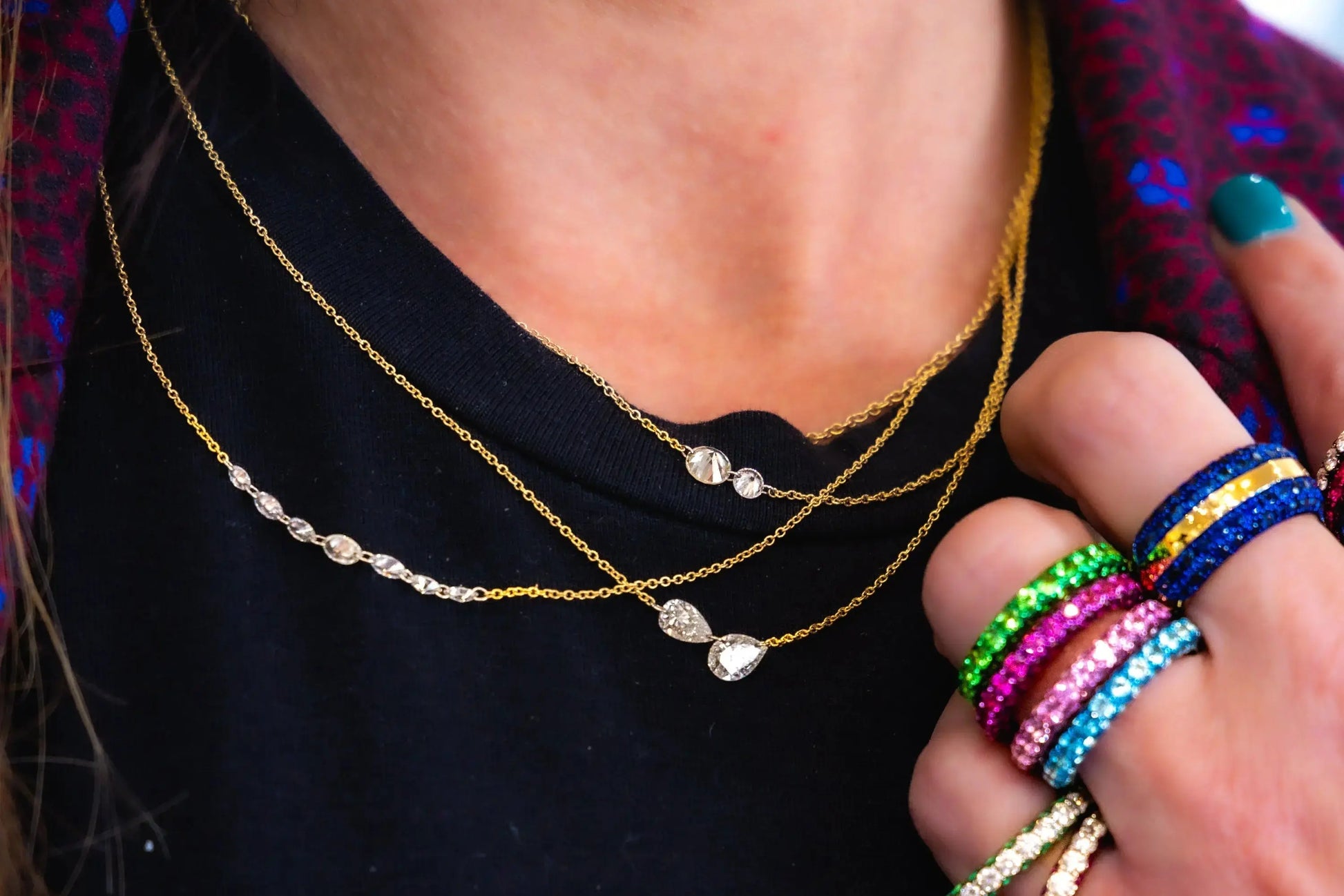 TAP Two Round Diamond Necklace TAP Two Round Diamond Necklace TAP TAP  Squash Blossom Vail