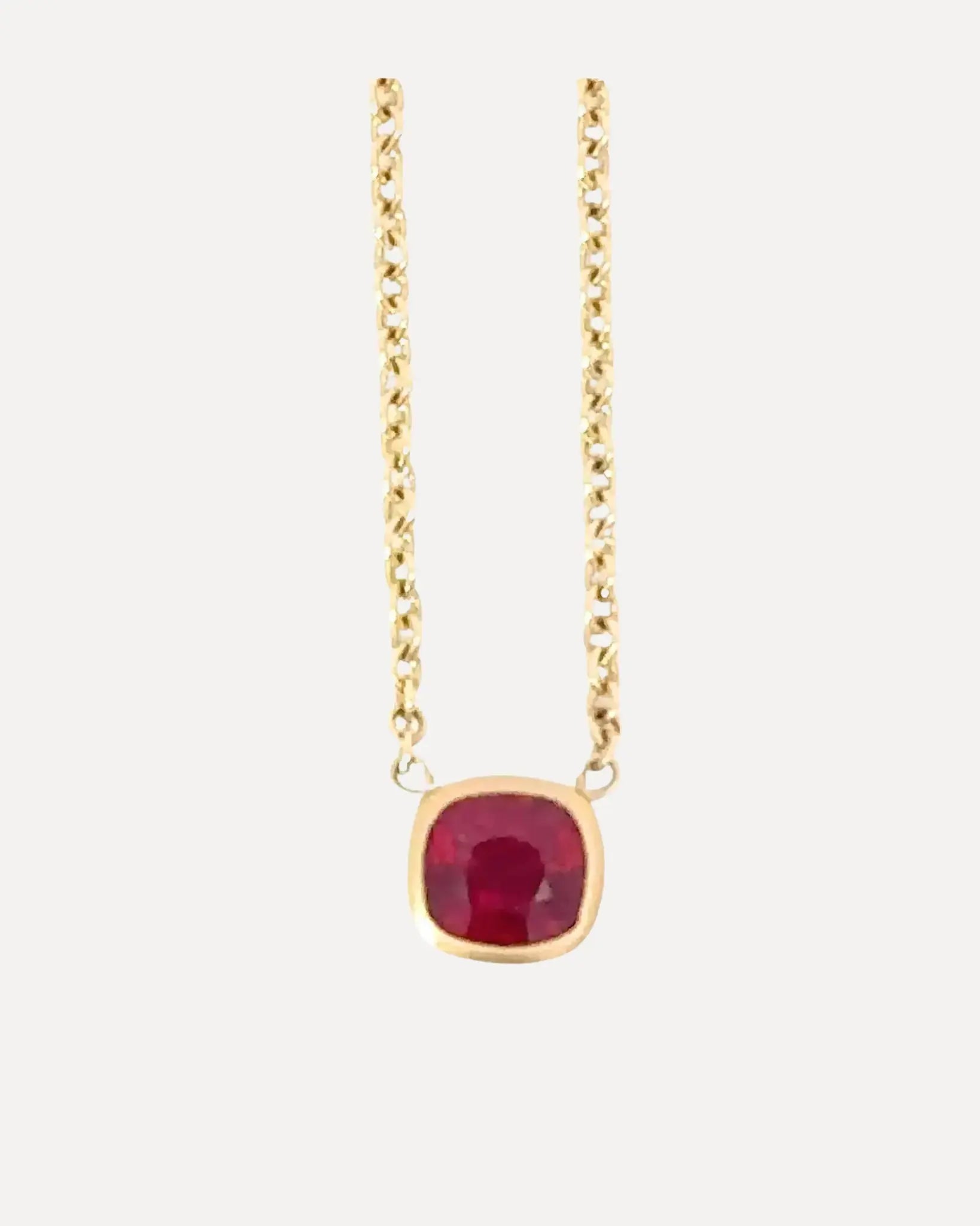 Ruby Cushion Bezel Necklace Ruby Cushion Bezel Necklace Squash Blossom Collection Squash Blossom Collection  Squash Blossom Vail