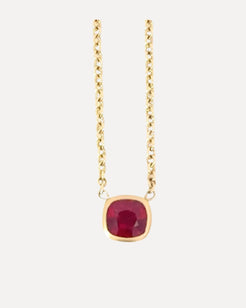 Ruby Cushion Bezel Necklace Ruby Cushion Bezel Necklace Squash Blossom Collection Squash Blossom Collection  Squash Blossom Vail