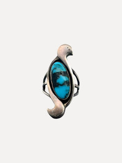 SS TQ Abstract Eagle Head Ring SS TQ Abstract Eagle Head Ring Native American Collection Native American Collection  Squash Blossom Vail