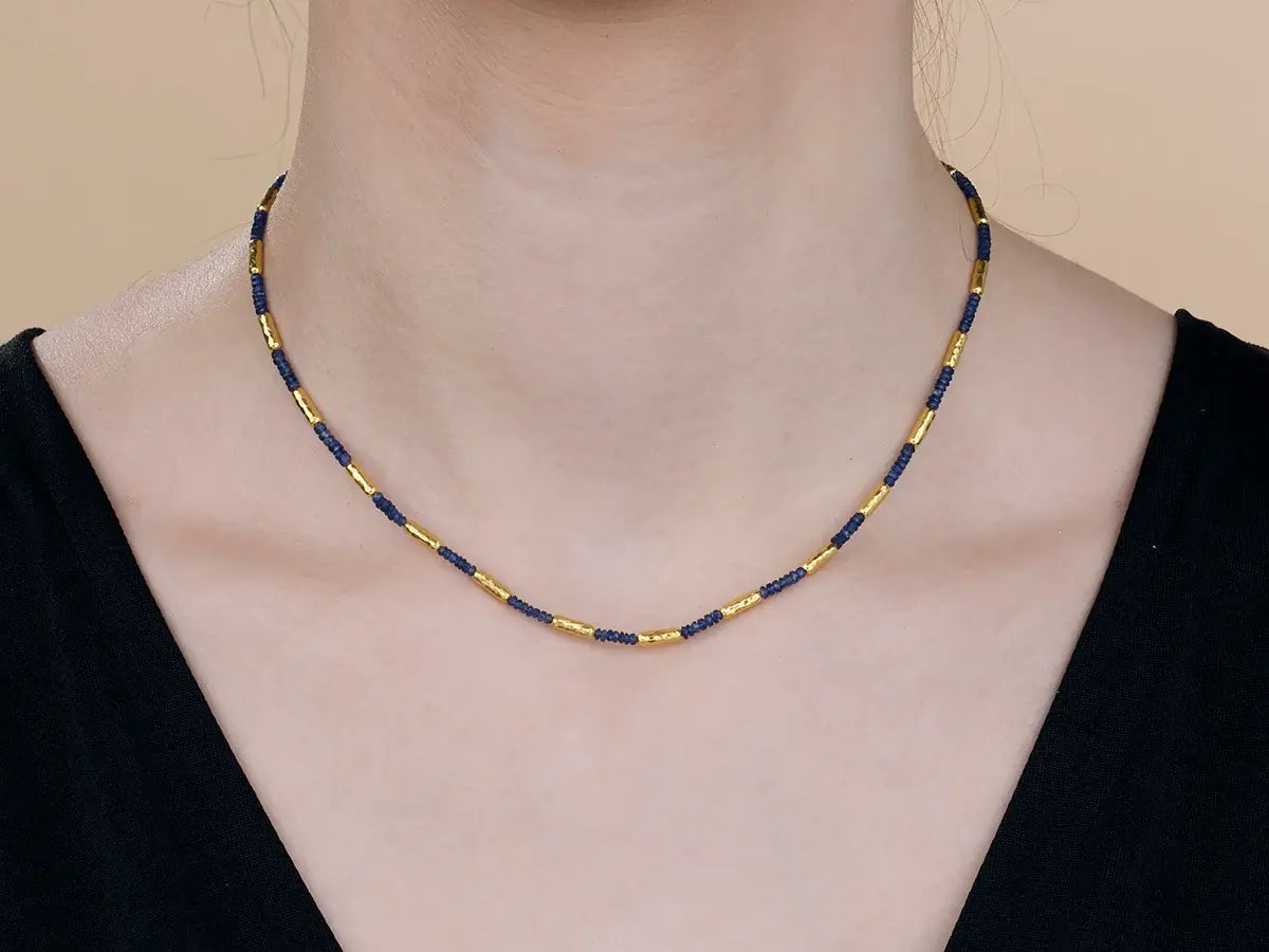 Sapphire Beaded Necklace Sapphire Beaded Necklace Gurhan Gurhan  Squash Blossom Vail