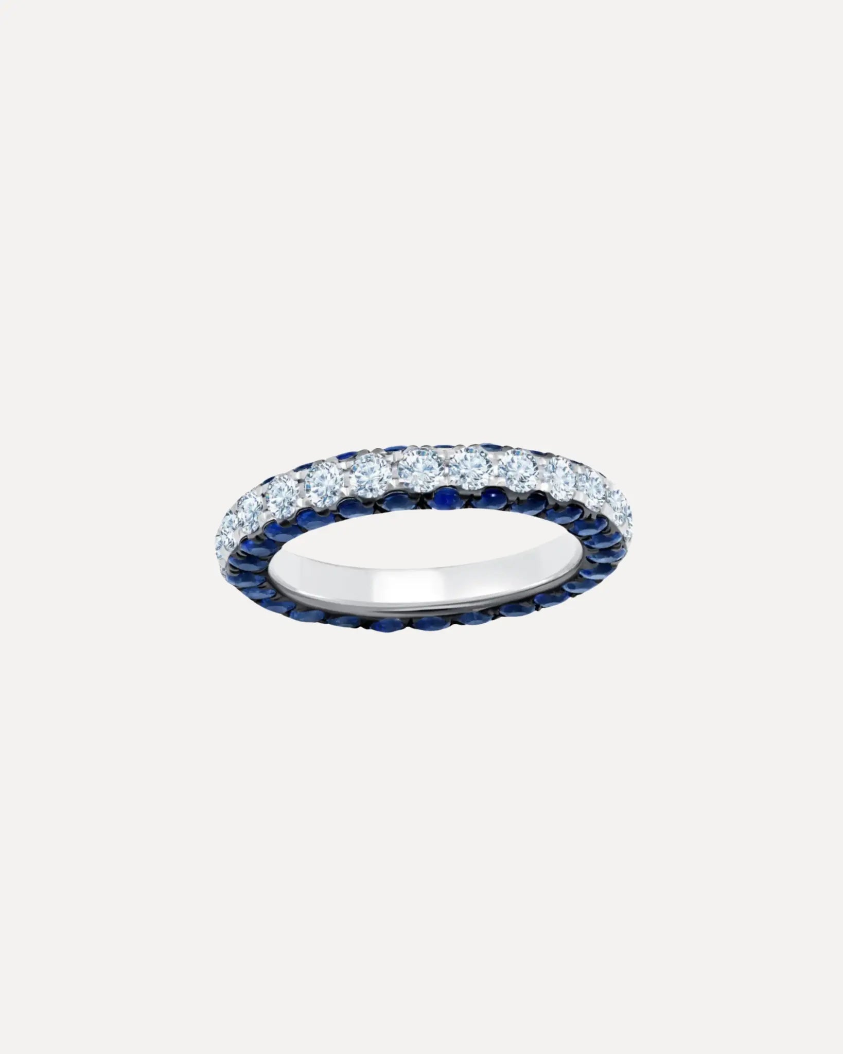 Sapphire & Diamond 3 Sided Band Ring Sapphire & Diamond 3 Sided Band Ring Graziela Gems Graziela Gems  Squash Blossom Vail