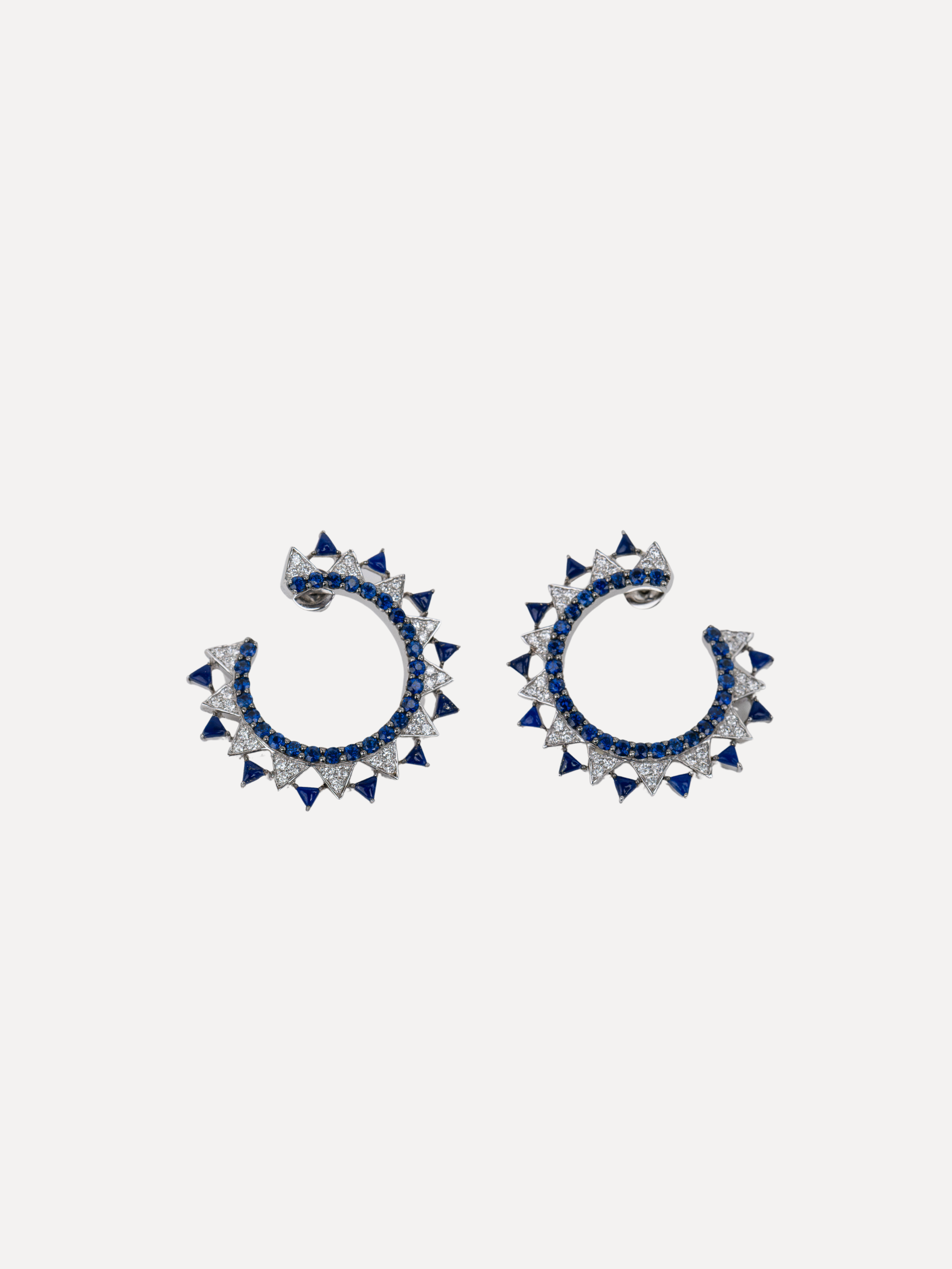 Sapphire, Lapis Lazuli and Diamond Earrings