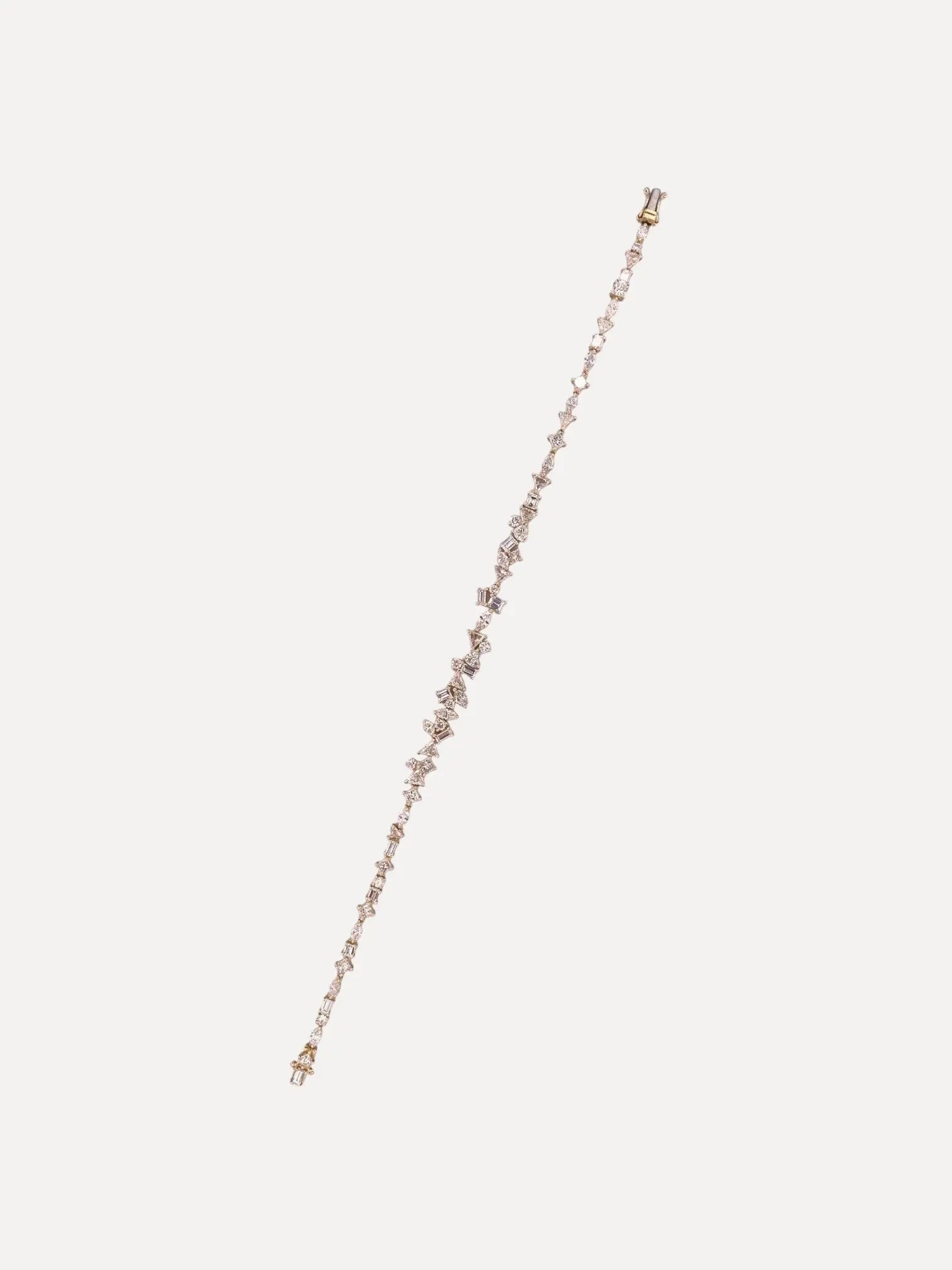 "Scintilate"Dia Mix Shapes ZigZag Bracelet 18KW 6.38gm D-61/4.10 "Scintilate"Dia Mix Shapes ZigZag Bracelet 18KW 6.38gm D-61/4.10 Ruchi New York Ruchi New York  Squash Blossom Vail