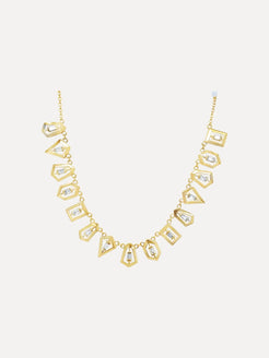 "Scintilate"Dianond & Geometric Frame Fringe Necklace "Scintilate"Dianond & Geometric Frame Fringe Necklace Ruchi New York Ruchi New York  Squash Blossom Vail