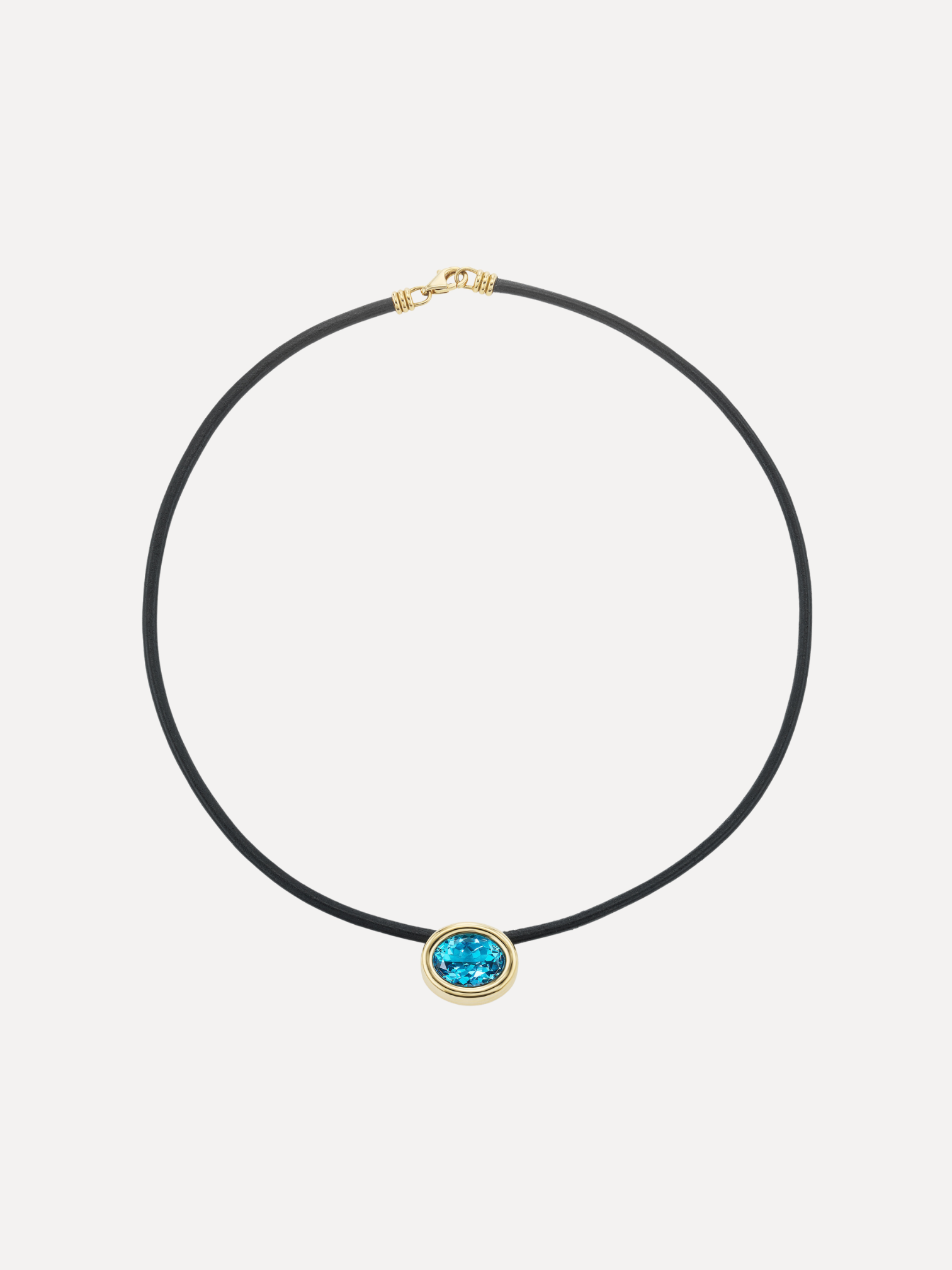 Scuba Choker with Swiss Blue Topaz