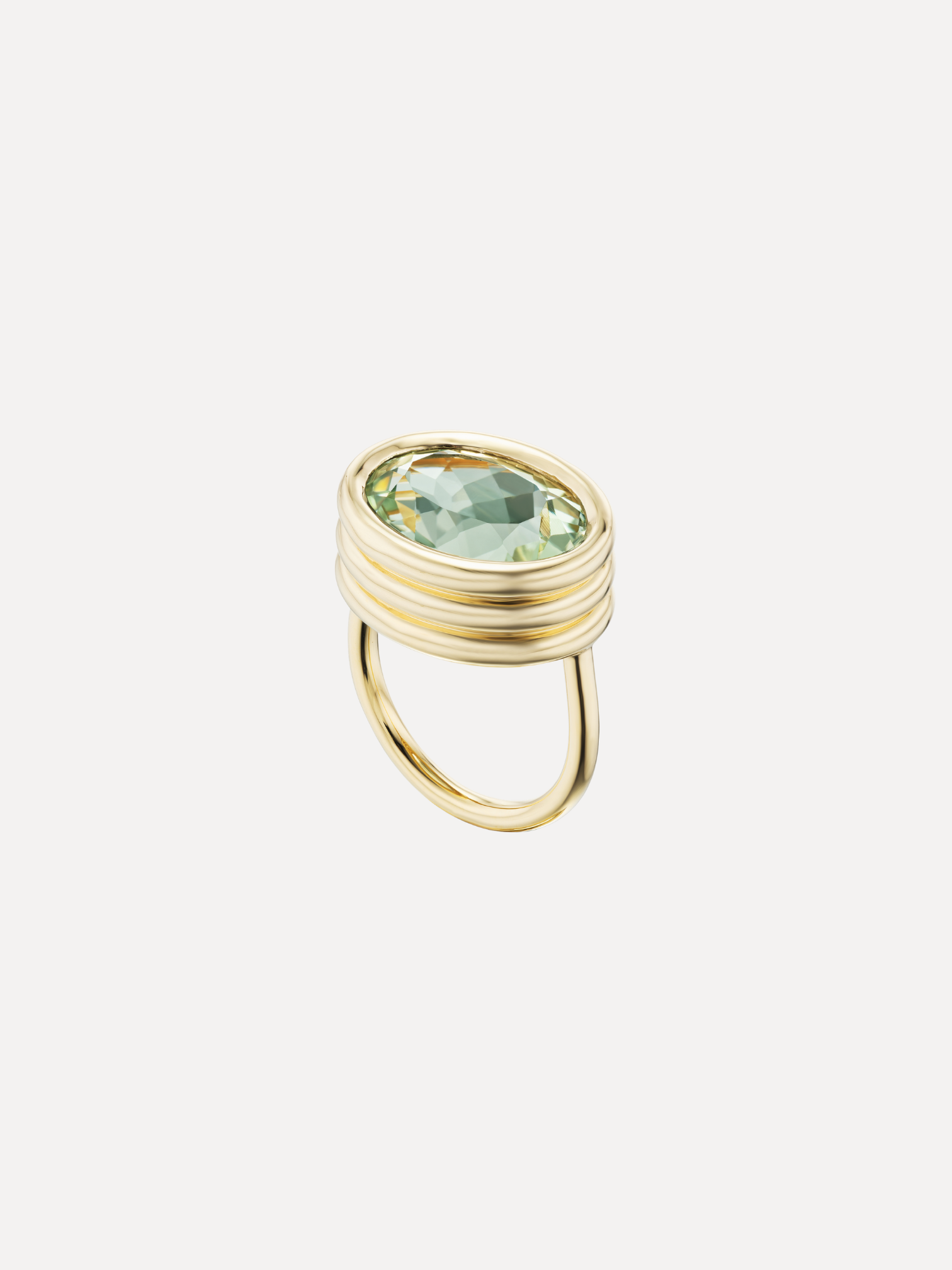 Scuba Ring with Green Amethyst