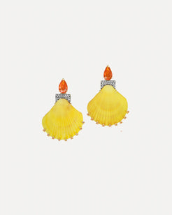 Shell Diamon, Fire Opal Earrings Shell Diamon, Fire Opal Earrings Silvia Furmanovich Silvia Furmanovich  Squash Blossom Vail