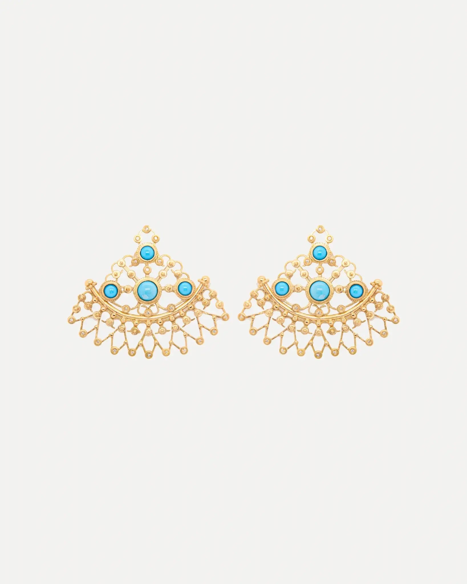 Silk Road Turquoise and Diamond Earrings Silk Road Turquoise and Diamond Earrings Silvia Furmanovich Silvia Furmanovich  Squash Blossom Vail