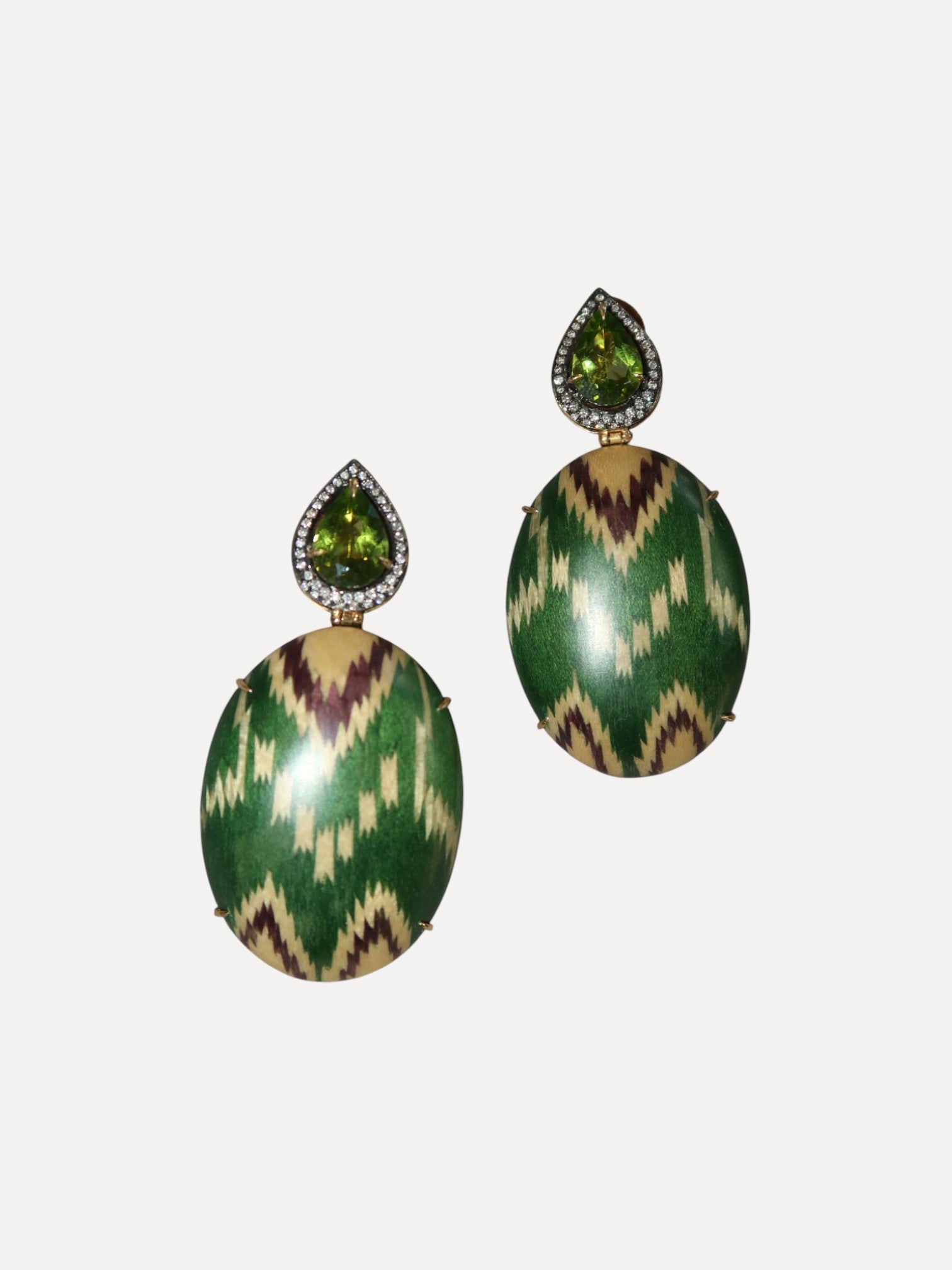 Silk road marquetry earrings Silk road marquetry earrings Silvia Furmanovich Silvia Furmanovich  Squash Blossom Vail