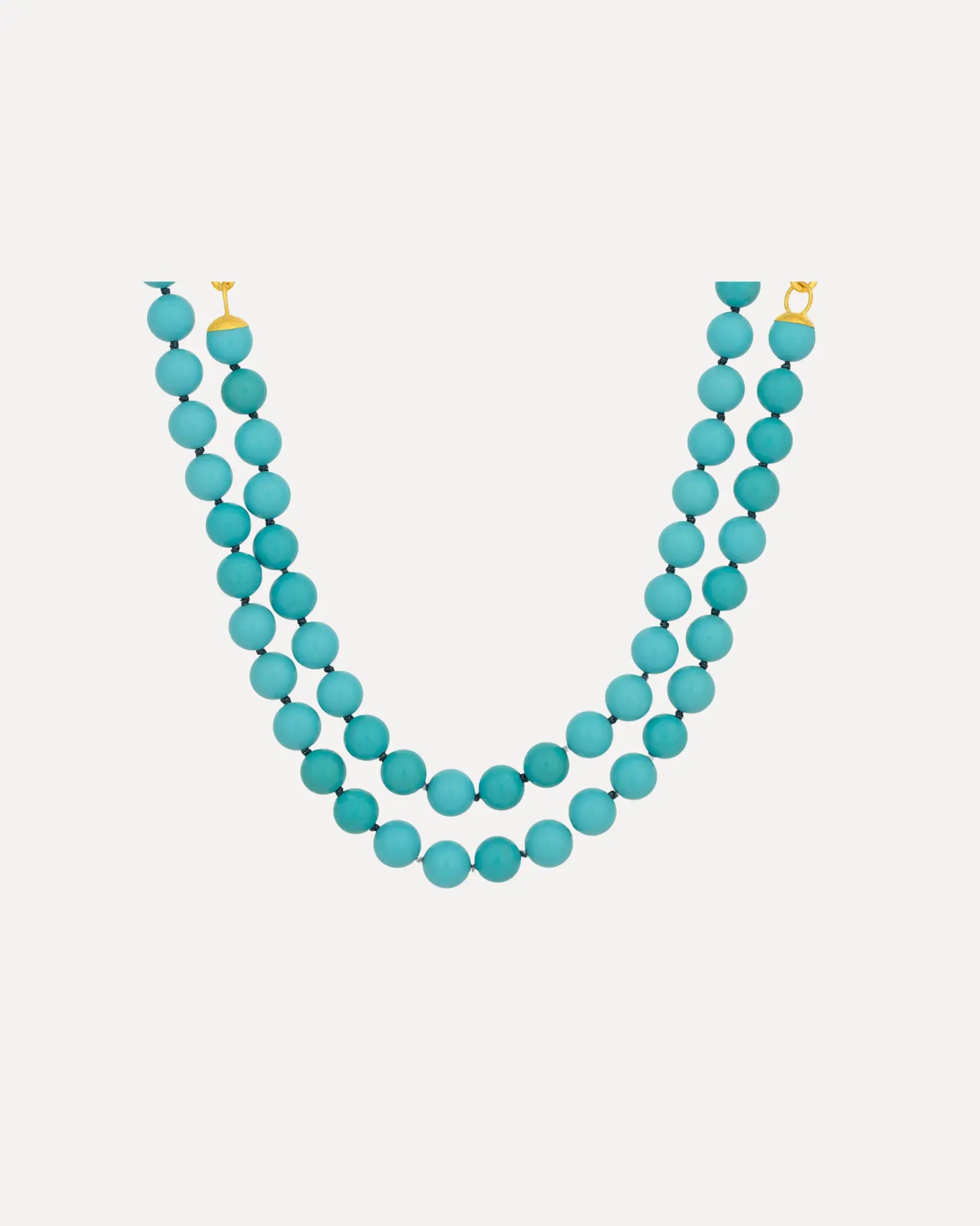 Single Strand Necklace, 24K featuring 10mm turquoise beads, Ctw:429, Brilliant cut white diamonds, Ctw:0.224, 36" 22K S clasps with turquoise and diamonds Single Strand Necklace, 24K featuring 10mm turquoise beads, Ctw:429, Brilliant cut white diamonds, Ctw:0.224, 36" 22K S clasps with turquoise and diamonds Gurhan Gurhan  Squash Blossom Vail