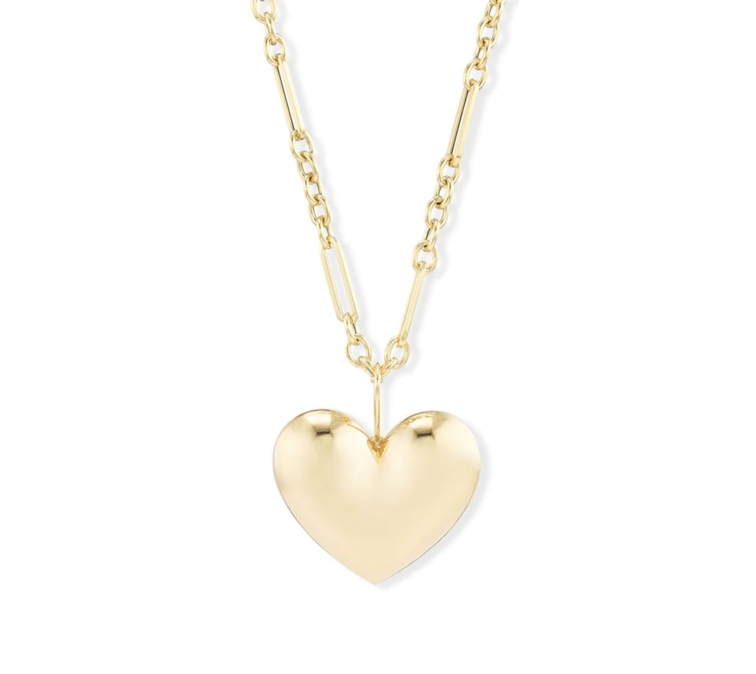 Puffy Heart Necklace - Gold/Black – Lisa Says Gah