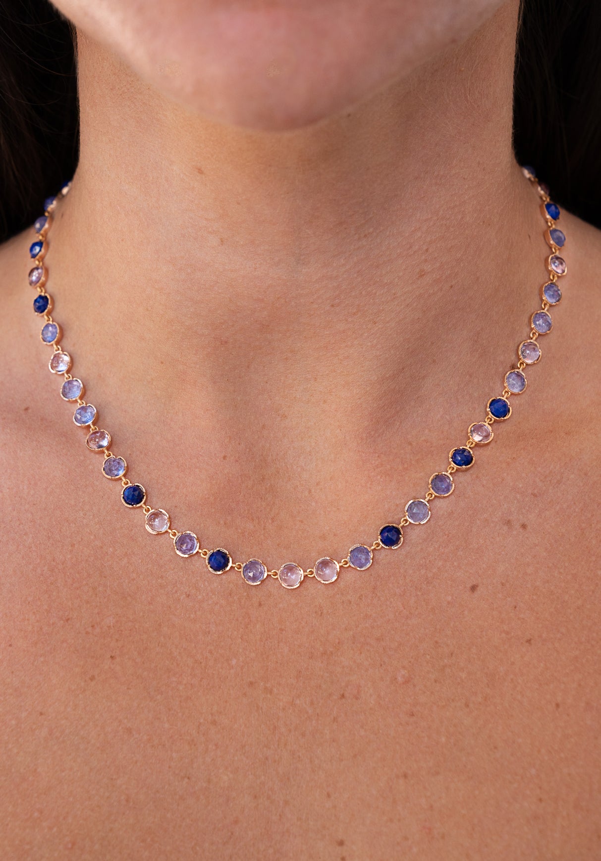 Small Classic Link Mixed Necklace Purple Mix Irene Neuwirth