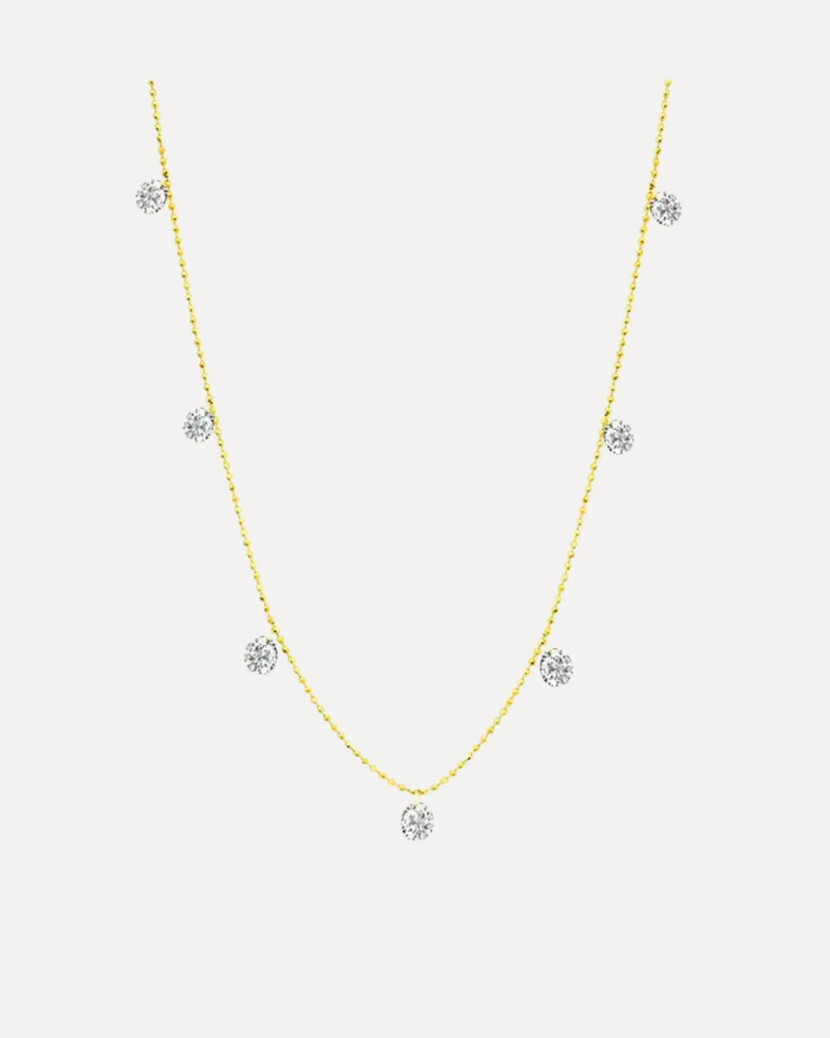 Small Floating 5 Diamond Necklace Small Floating 5 Diamond Necklace Graziela Gems Graziela Gems  Squash Blossom Vail