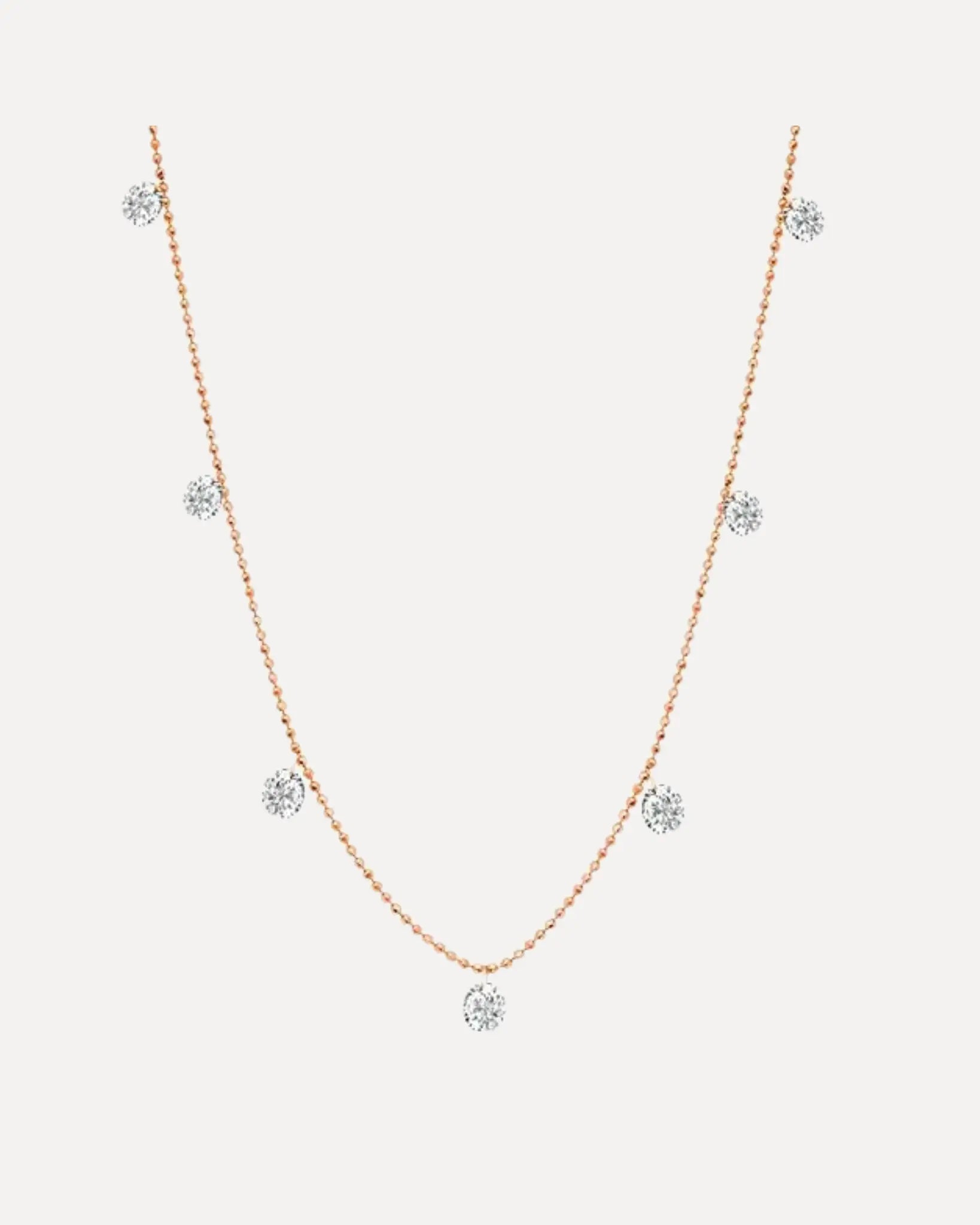 Small Floating Diamond Necklace Small Floating Diamond Necklace Graziela Gems Graziela Gems  Squash Blossom Vail