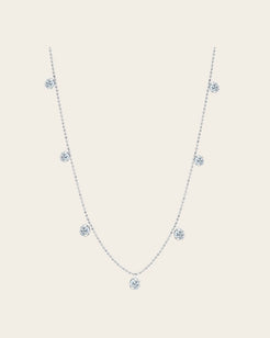 Small Floating Diamond Necklace Small Floating Diamond Necklace Graziela Gems Graziela Gems White-Gold Squash Blossom Vail