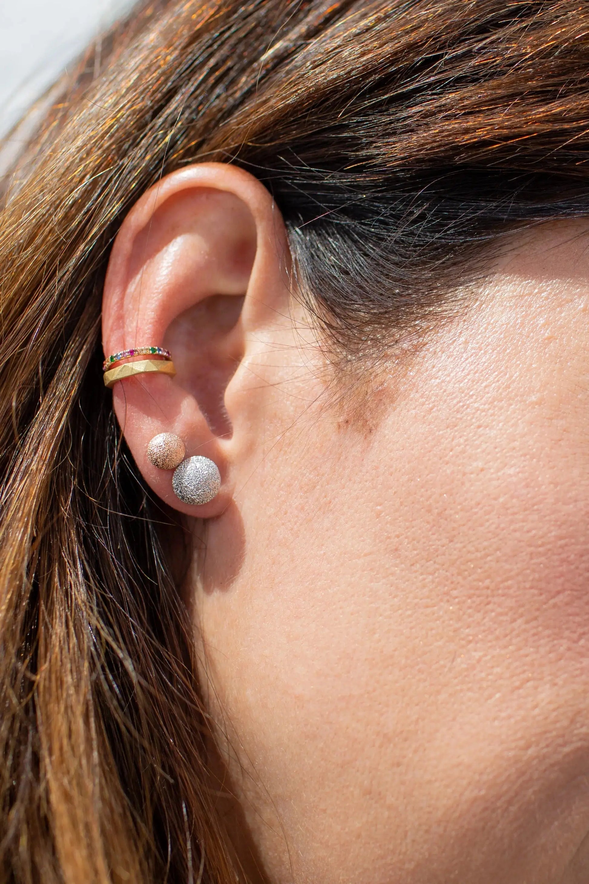 FLORENTINE FINISH SMALL BUTTON STUDS - Rose Gold - Squash Blossom Vail