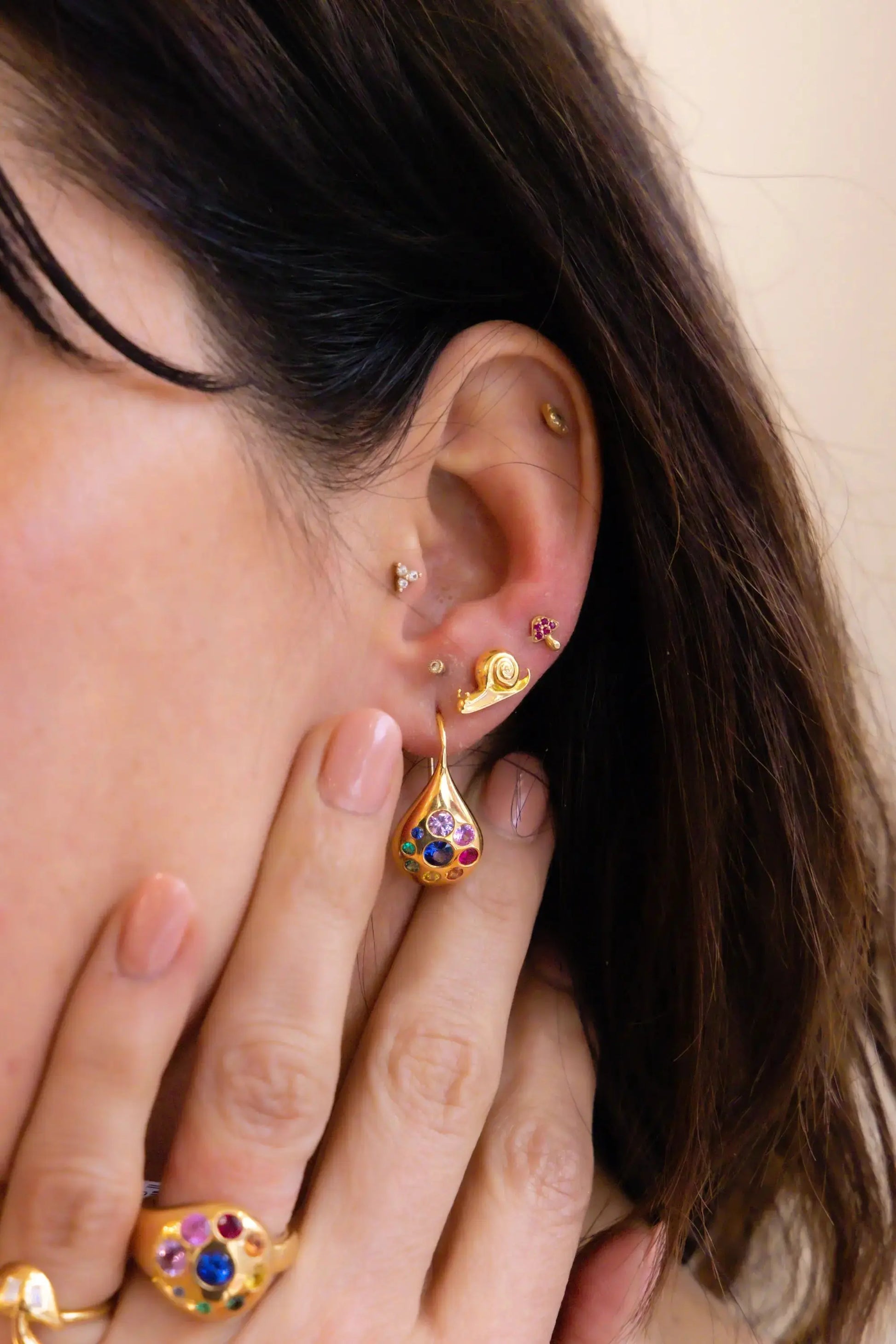 Brent Neale Snail Stud Earrings - Squash Blossom Vail