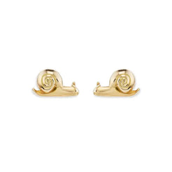 Brent Neale's pieces are so fun and whimsical. These snail studs are 18k yellow gold with a post and nut closure.