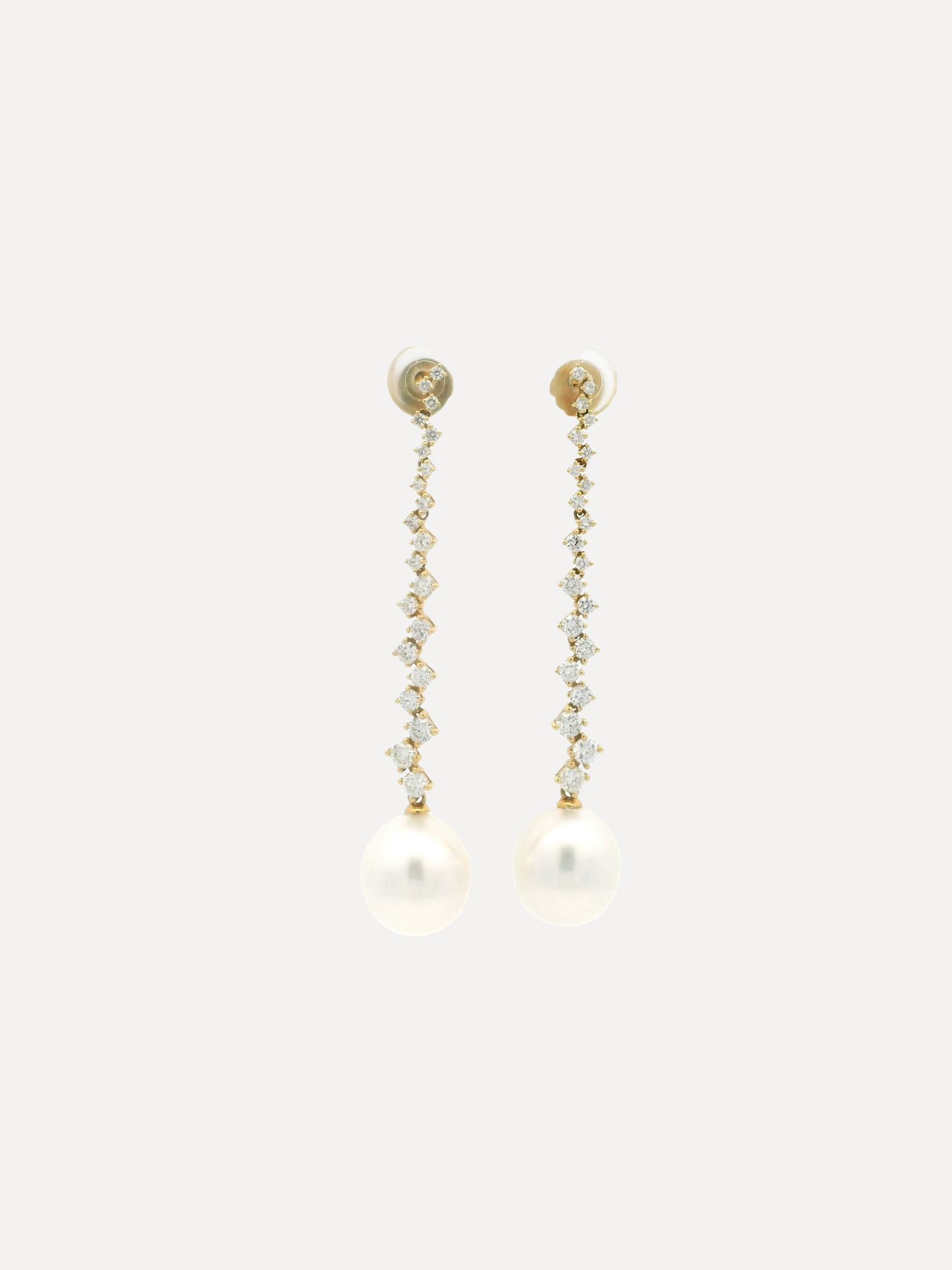 South Sea Pearl and Diamond Drop Earrings