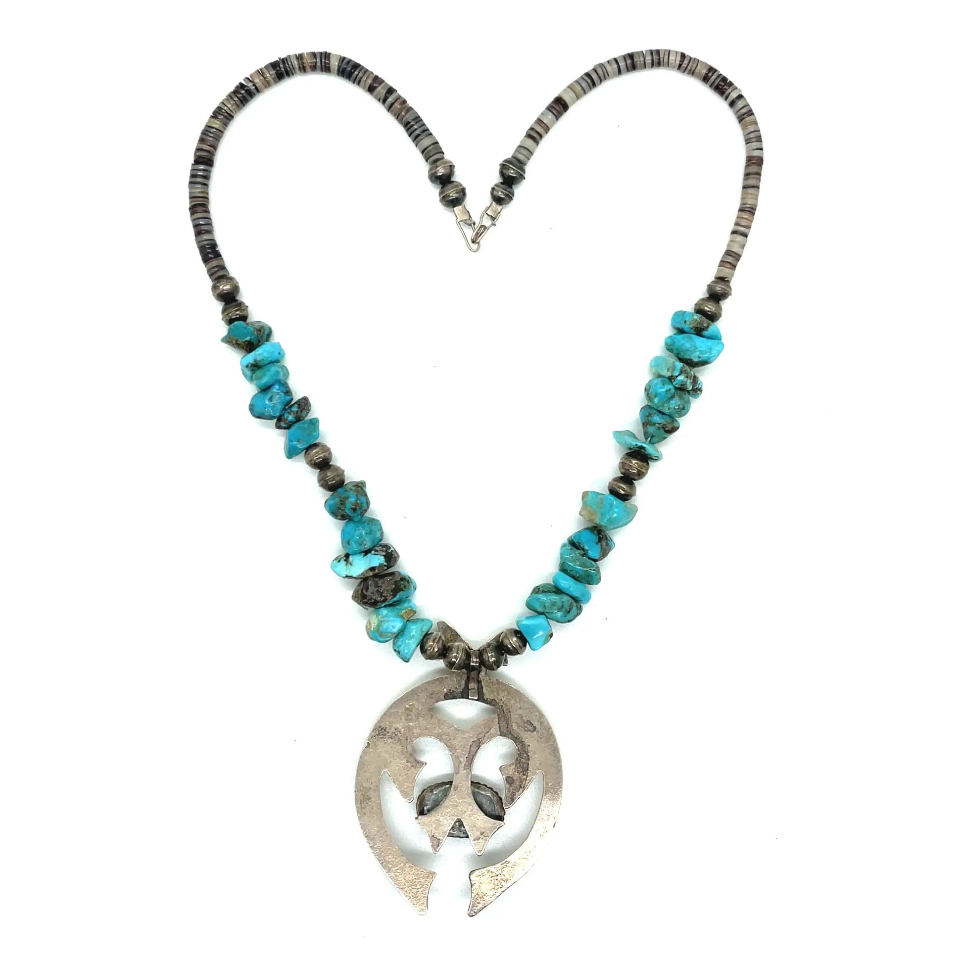 Vintage Squash Blossom Turquoise Necklace - Squash Blossom Vail
