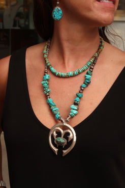 Squash Blossom Turquoise Necklace Squash Blossom Turquoise Necklace Native American Collection Native American Collection  Squash Blossom Vail